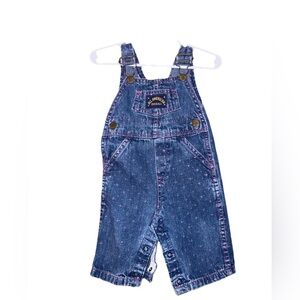 All AmericanVintage Heathtex Baby Denim Overalls Size 6m Pink Polka Dot USA Made